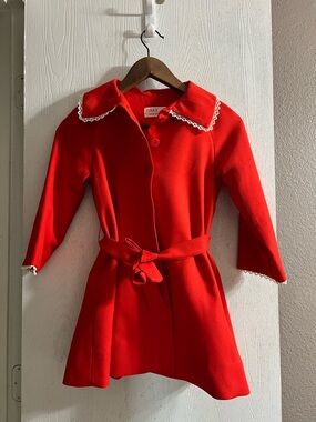 Mod Vtg 60s Designer Vogue Young Fashionables Red White Jacket